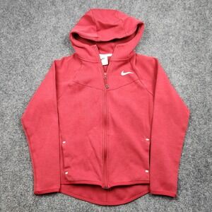 Nike Windrunner Tech Fleece Hoodie Womens Medium Red Zip Athletic Sweatshirt